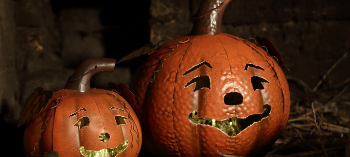 Pumpkins cut out for Halloween