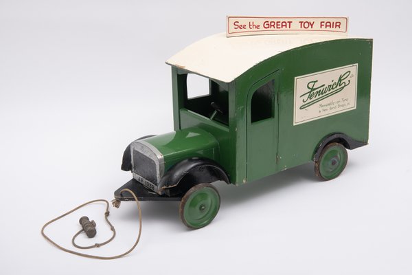 Green Fenwick model van in style of 1930s 