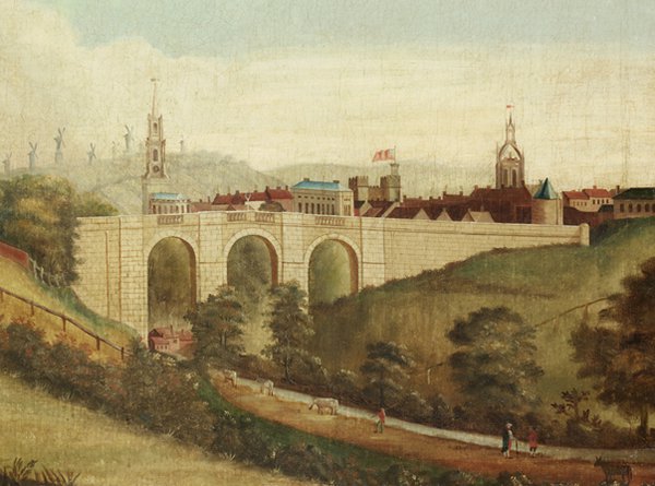 Detail of painting of John Lumsden’s view