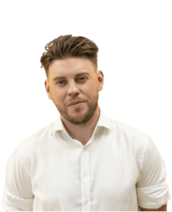A person with a short brown hair, wearing a white shirt. A person with a short brown hair, wearing a white shirt.