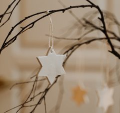 Star hanging from branches