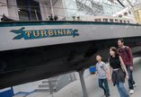 Visitors with Turbinia at Discovery Museum