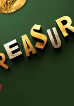 A green graphic with the words Treasure: Hidden, Lost, Found