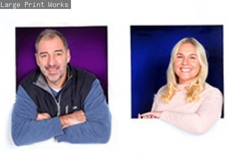 Portraits of seven staff at Large Print Works horizontally