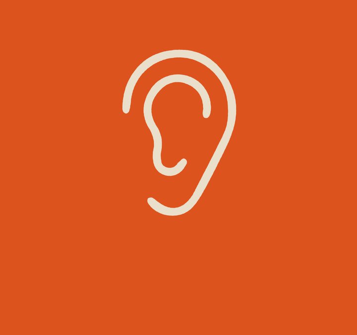 A graphic image of an ear