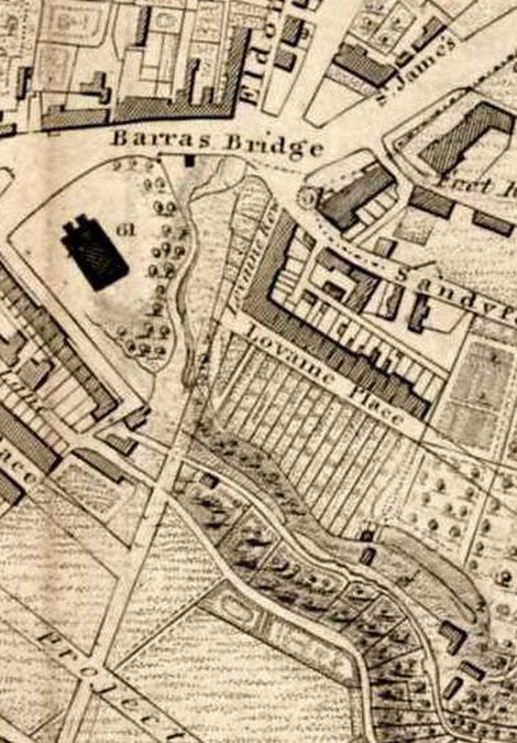 Detail from Thomas Oliver’s map of Newcastle, 1833
