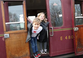 Kids at Stephenson Steam Railway