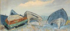 A painting of three boats by William Henry Charlton