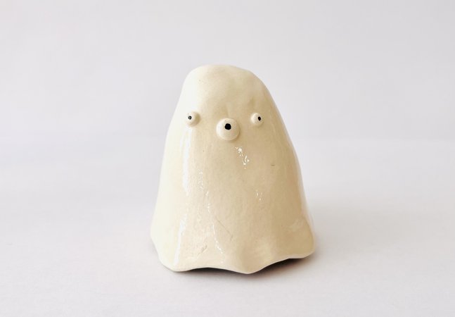 A clay figure in the shape of ghost