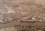 Aerial view of the River Tyne ship yards, taken from the east, circa 1947