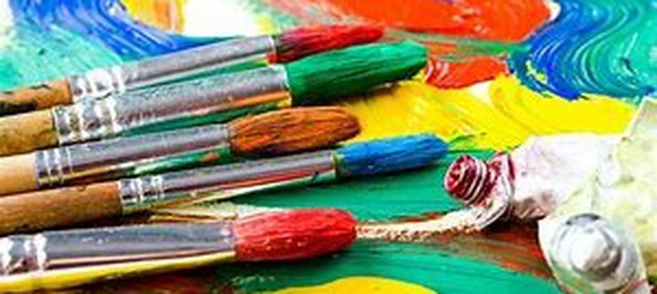 Paint brushes and paint