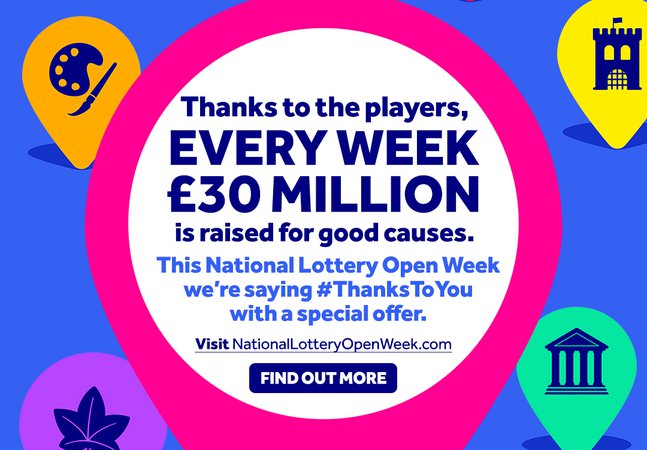Thanks to the players, every week £30 million is raised for good causes. This National Lottery Open Week we're saying #ThanksToYou with a special offer.