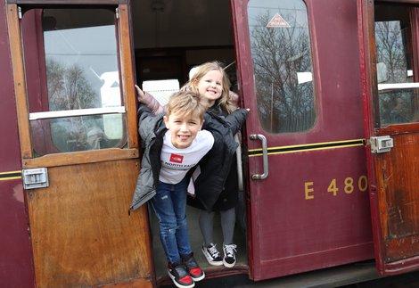 Children at Stephenson Steam Railway