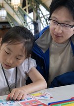 dad and daughter work together 