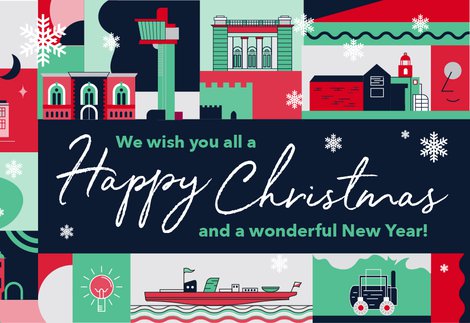 Museum and gallery buildings graphics with snow