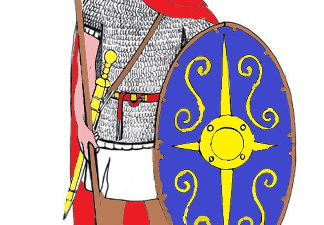 Drawing of a Roman soldier