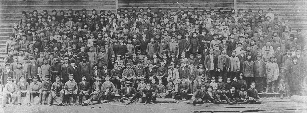 Large group of workers