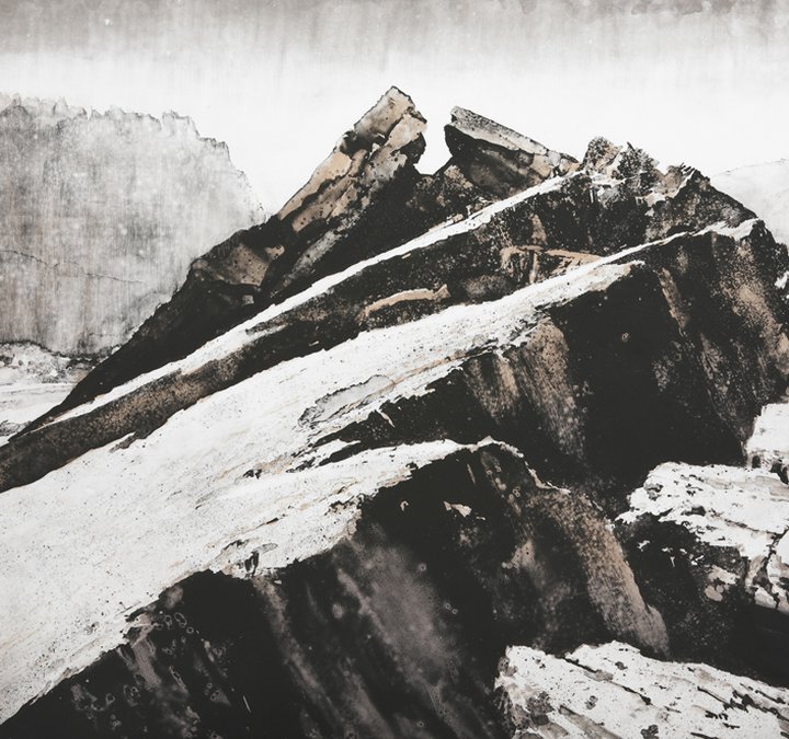 A watercolour of broken ground. 