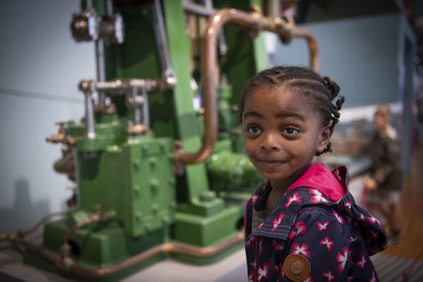Little girl enjoys the museum Little girl enjoys the museum