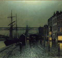 The Quayside, Newcastle upon Tyne by Arthur Edmund Grimshaw