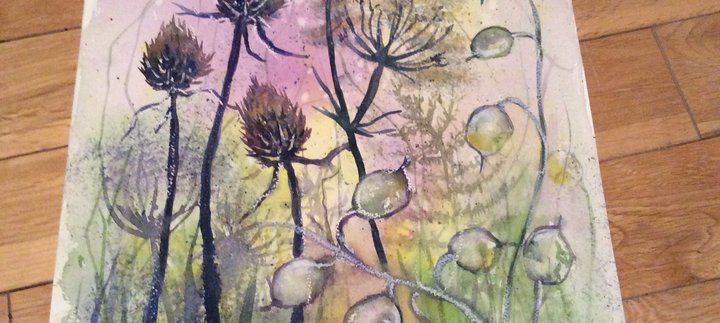Painting from the hedgerow