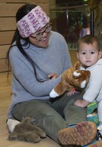 A baby with an adult 