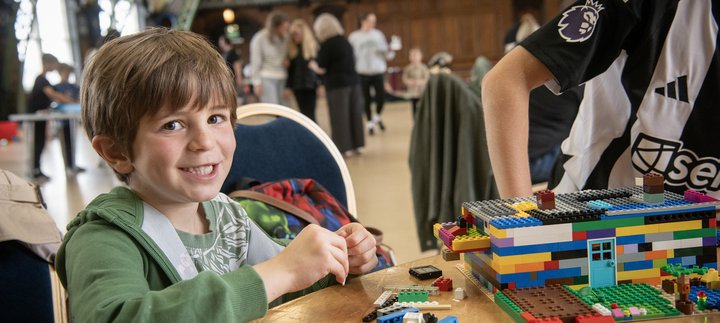 Boy building with LEGO 