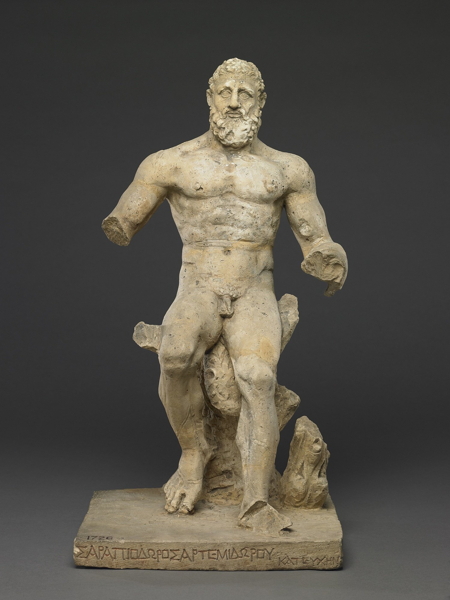 Statue of Herakles; limestone; Nineveh, Iraq; 50AD