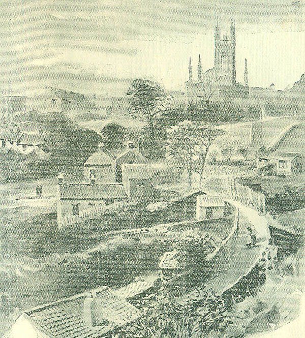 Print of the path from Vine Lane into Pandon Dean