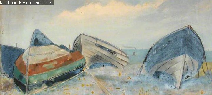 A painting of three boats by William Henry Charlton