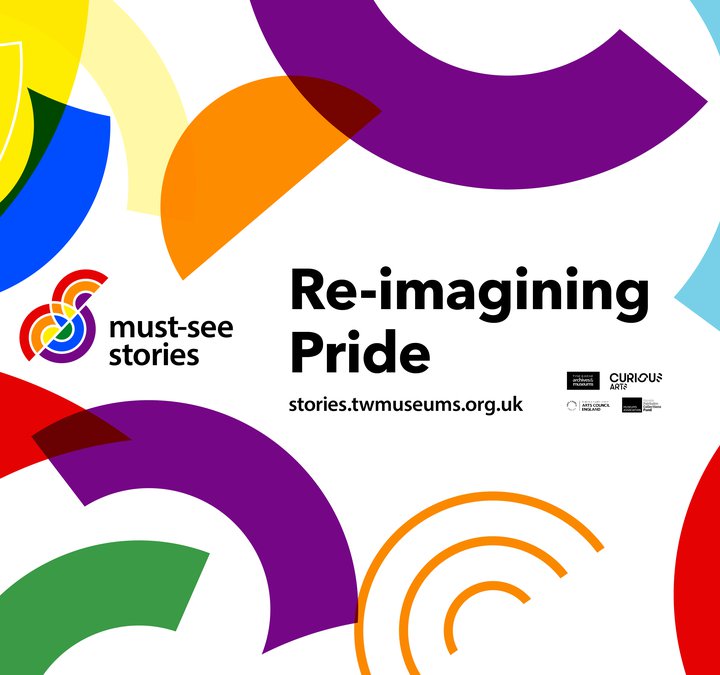 Colourful graphic for Pride art commissions