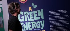Man at entrance to Steam to Green