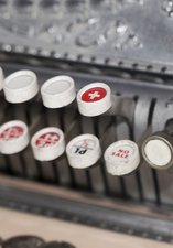  Old silver cash register keys inclusing 'plus', '1d' and 'no sale'