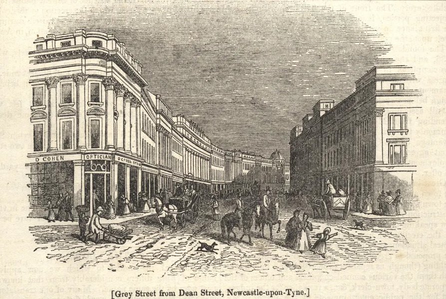Grey Street, 1840. Collard after Carmichael J.W. 
