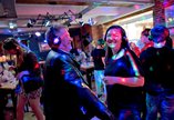 People dancing at Silent disco at the Late Shows