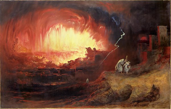 John Martin, The Destruction of Sodom and Gomorrah (1852). Oil on canvas, 136.3 x 212.3 cm. John Martin, The Destruction of Sodom and Gomorrah (1852). Oil on canvas, 136.3 x 212.3 cm.