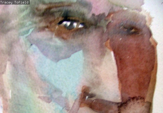 A watercolour painting of a face 
