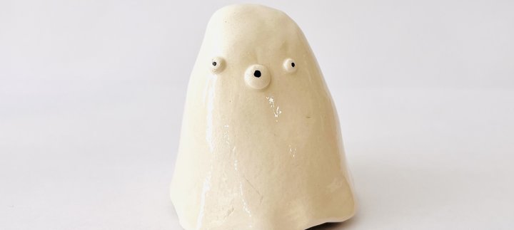 A clay figure in the shape of ghost