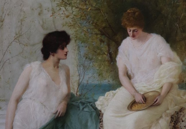 Henry Thomas Schafer’s Feeding the Pigeons (1887)