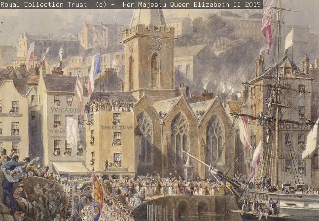 Paul Jacob, The Queen and Prince Albert landing at St Pierre, Guernsey, 24 August 1846 