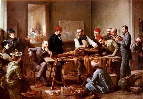 'Examination of a mummy', by Paul Dominique Philippoteaux (1891).
