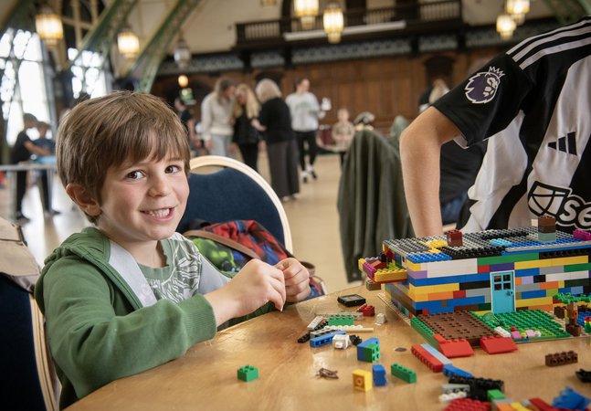 Boy building with LEGO 