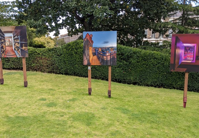 The images captured by Andrew Brooks while exploring sites and rarely-seen Newcastle locations are displayed on the front lawn of the Great North Museum: Hancock.