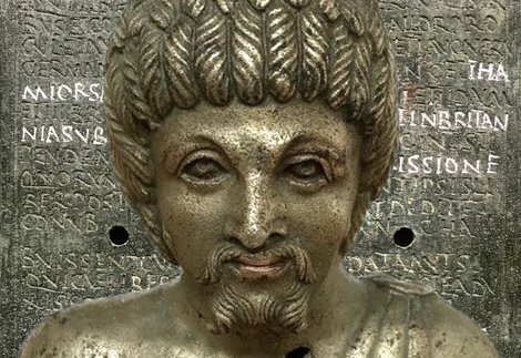 African balsarium. A metal vessel, designed in the shape of a male head and shoulders.