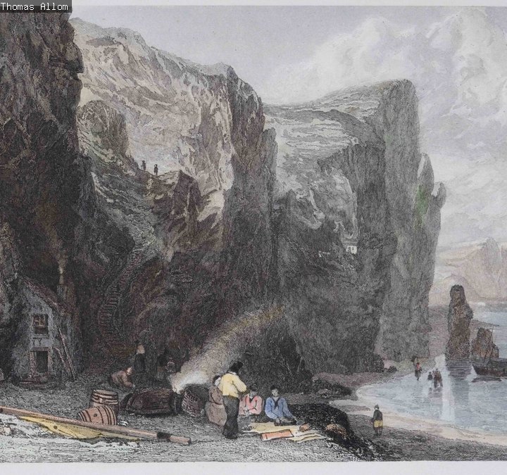 Print of 'Marsden Rocks, Coast of Durham'