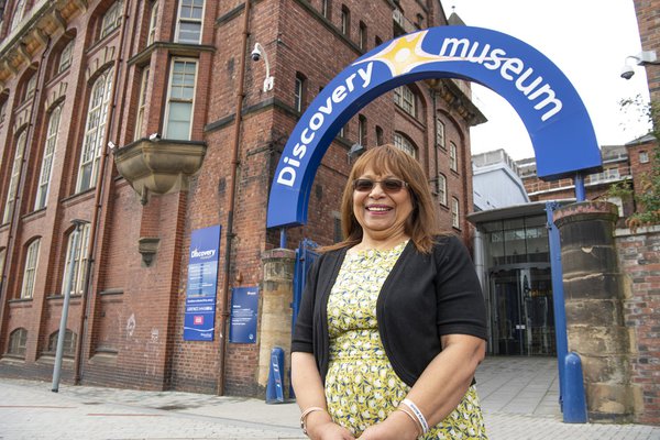 Mrs Patricia Sudaishna Poinen (née Jhagroo) outside Discovery Museum, Newcastle