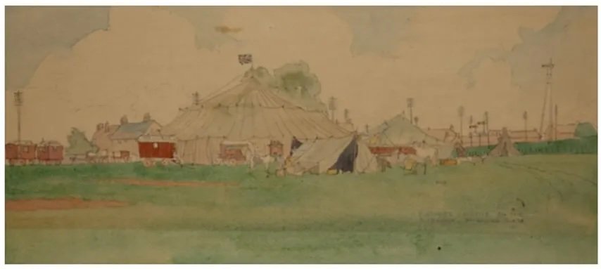 Watercolour of the Menagerie at Exhibition Park
