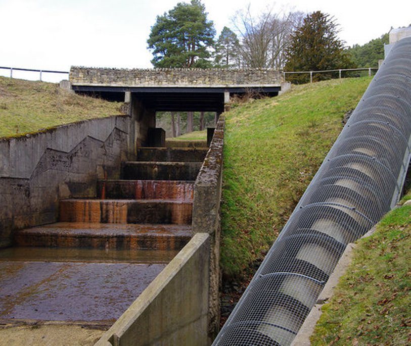 a giant metal archimedes screw