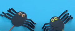 Stick Spider Crafts with blue background