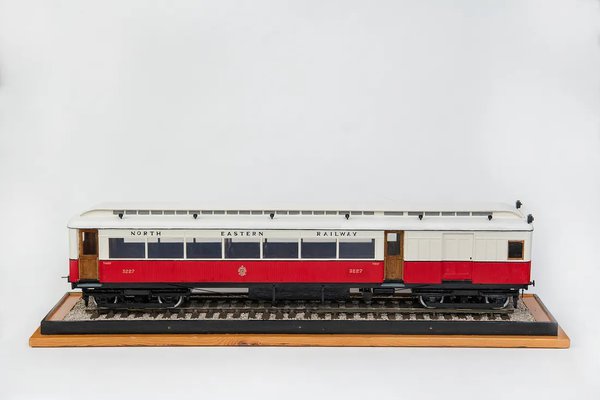 A model of an NER Tyneside Electric carriage of 1904